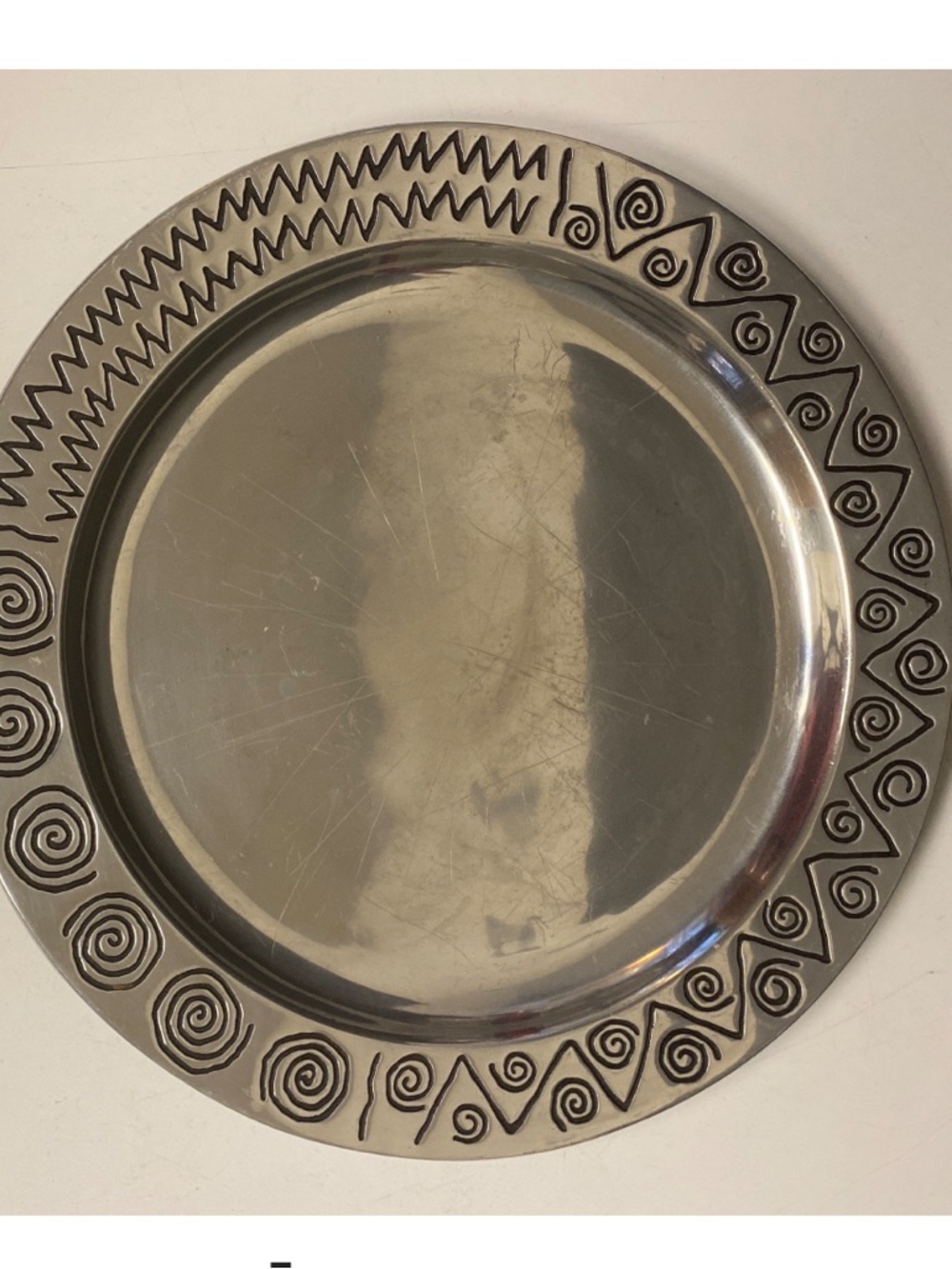 Wilton Pewter Armetale Reggae RWP Serving Round Platter Southwest